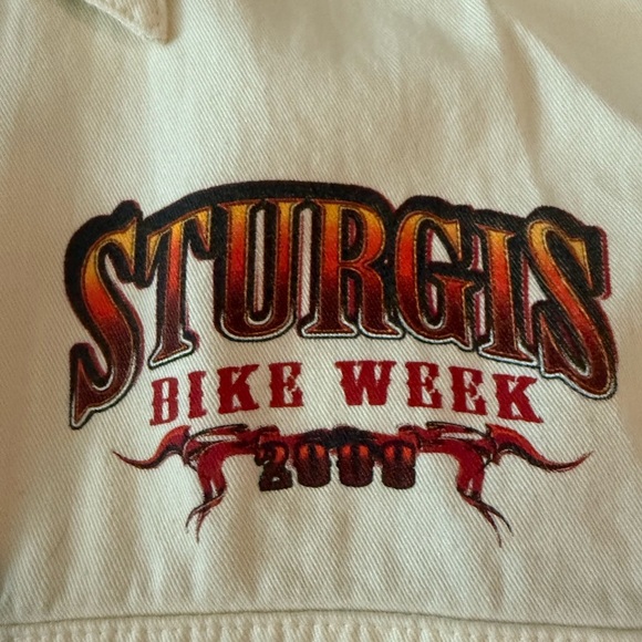 Sturgis Bike Week Cut Off Muscle Button Down Shirt/vest Size XL - Picture 2 of 4